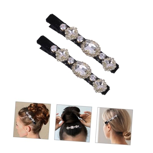 FIXOSHEE 2 Stück Vintage Entenschnabel Haarclips mit Funkelnden Strasssteinen Samtbezogen Glänzende Haarklammern für Damen Sanft zum Haar Vielseitig für Alltag und Besondere Anlässe von FIXOSHEE