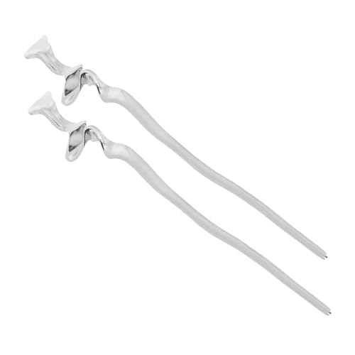 FIXOSHEE 2 Stück Vintage Haarstäbchen Chinesische Haarnadeln aus Metall mit Unregelmäßig Gewundenem Design Eleganter Haarschmuck im Retro Stil Geeignet für Damen bei Festen Cosplay und von FIXOSHEE