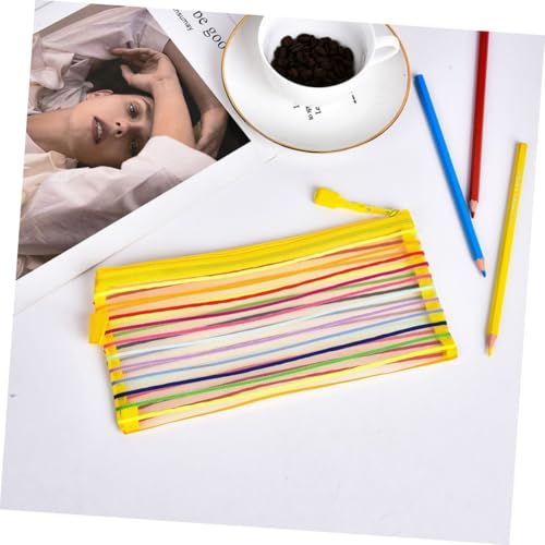 FIXOSHEE 20 Stück Teiliges Federmäppchen Multifunktionale Tragbare Stifttasche aus Strapazierfähigem Nylon Große Kapazität für Bürobedarf Kosmetik und Reise Praktische Zufällige Farbe von FIXOSHEE