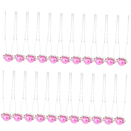 FIXOSHEE 20 Stück Teiliges Perlen Haarnadeln U Förmige Haarklammern Damen Haarschmuck Braut Stylische Hochzeit Haarschmuck Für Alltag Und Feierlichkeiten Rosa von FIXOSHEE