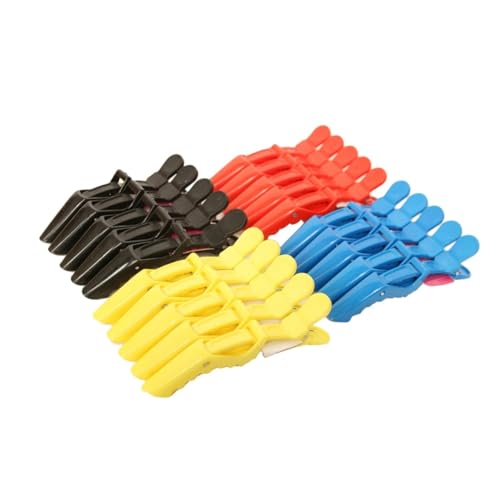 FIXOSHEE 20 Stück Teiliges Salon Haarspangen Alligator Haarklammern Professional Sectioning Clips für Frauen und Mädchen in Schwarz Rot Blau Gelb Dauerhaft und Fest Haltend von FIXOSHEE