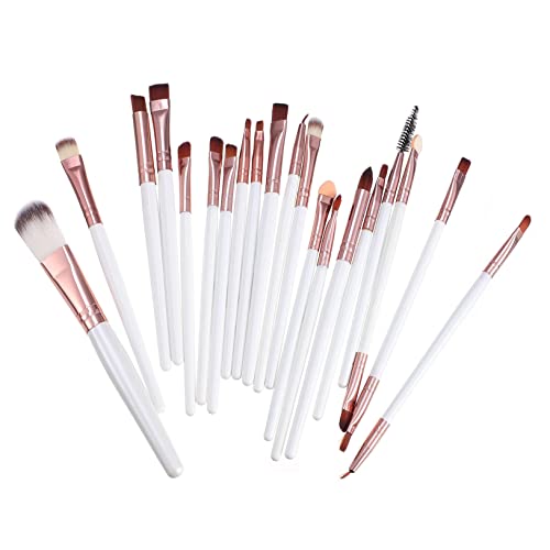 FIXOSHEE 20 Stück Teiliges Tragbares Make up Pinselset mit Foundation Concealer Augenbrauenpinseln Vielseitig für Blush Modellierung Lidschatten und Highlight für Teenager und Geschenk von FIXOSHEE