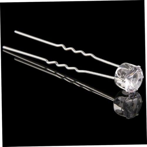 FIXOSHEE 20 Stück Teiliges U Förmige Metall Haarnadeln mit Weißen Funkelnden Strasssteinen Langlebige Haarklammern für Damen Eleganter Haarschmuck für Hochzeit Braut und Festliche Anlässe von FIXOSHEE