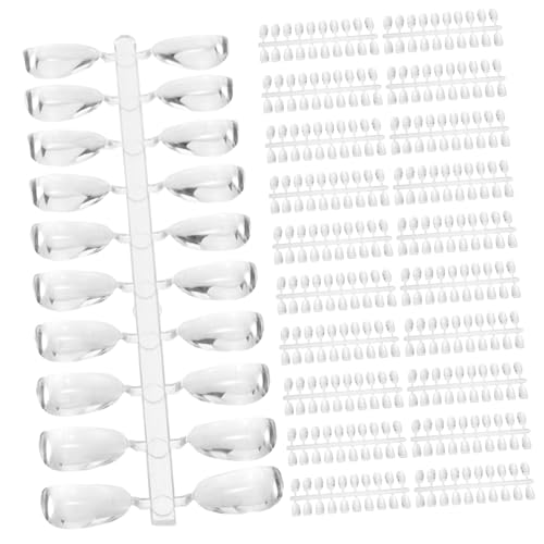 FIXOSHEE 200 Stück Nagel Farbkarte Transparent Nagelspitzen Maniküre Übung Farbdisplay Nail Polish Farbtafel Nagelkunst Präsentation Nagellack Farbmuster für Salon und Zuhause von FIXOSHEE