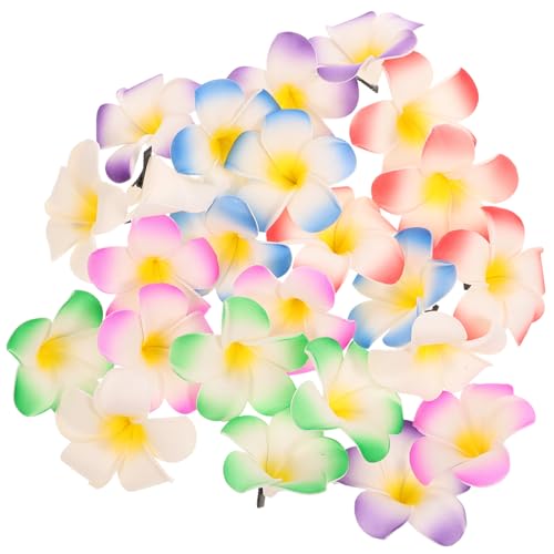 FIXOSHEE 24 Stück Bunte Frangipani Haarspangen Kreative Brauthaarschmuck Clips Leichte Formbeständige Haarklammern für Damen Geeignet für Hochzeit und Partydekoration von FIXOSHEE