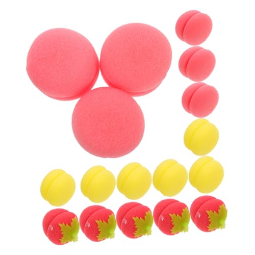 FIXOSHEE 24 Stück Teiliges Haarstyling Schwamm Lockenwickler Erdbeerform Bunte Haarspulen Leichte Haarschmuck für Frauen und Mädchen Flexibel Langlebig von FIXOSHEE