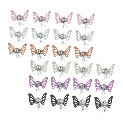 FIXOSHEE 24 Stück Teiliges Mini Schmetterling Haarklammern aus Langlebiger Legierung Rutschfeste Haarspangen Kleine Klammern für Mädchen Alltag Schminken Kochen und Beauty routine von FIXOSHEE