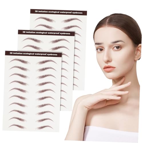 FIXOSHEE 3 Blätter Augenbrauen Sticker Wasserfest Natürlich Aussehende Augenbrauen Transfers für Unregelmäßige Brauen und Schnelles Make up Hautfreundlich und Langanhaltend von FIXOSHEE