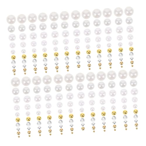 FIXOSHEE 3 Boxen Nagelkunst Schmuck Halbrunde Perlen und Strasssteine Kunststoff Flachboden Nail Charms für DIY Maniküre Frauen Dekorationen Hochzeit Party von FIXOSHEE