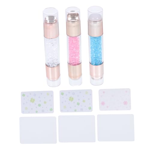 FIXOSHEE 3 Sätze Doppelendiger Silikon Nail Art Stamper mit Schaber French Tip Nagel Stempel für DIY Nageldesign Langlebig Glatte Oberfläche für Maniküre Zuhause und Salon von FIXOSHEE