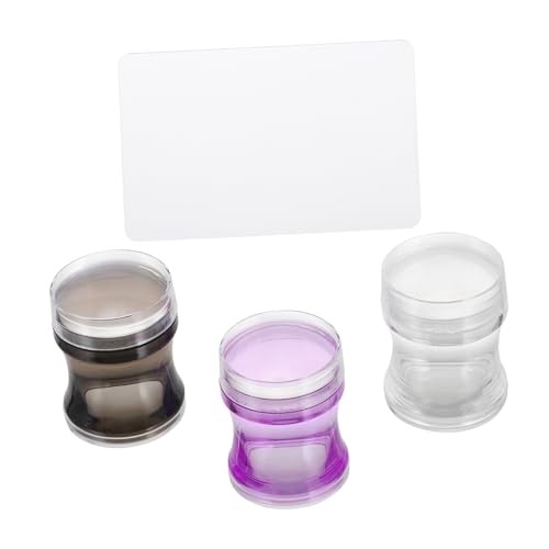 FIXOSHEE 3 Sätze Silicone Nail Art Stamper Maniküre Stempel mit Scraper Nagelkunst DIY French Pedicure Fingernägel Schnelles Auftragen für Zuhause und Profi salon Zufällige Zufällige Farbe von FIXOSHEE