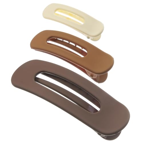 FIXOSHEE 3 Stck Teiliges Damen Haarklammern in Farbverlauf Braun Flache Duckbill Clips für Mädchen Dekorative Rutschfeste Haarspangen für Dünnes und Dickes Haar Vielseitig für Alltag und von FIXOSHEE