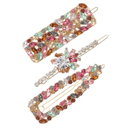 FIXOSHEE 3 Stück Bunte Haarspangen mit Funkelnden Strasssteinen Modische Haarklammern für Frauen und Mädchen Stilvolle Haarschmuck accessoires für Festliche Anlässe und Alltag von FIXOSHEE
