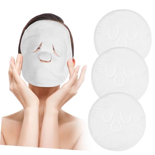 FIXOSHEE 3 Stück Gesichtsmaske Handtuch Verstellbaren Bändern Großes Weiches Dampftuch für Warme Kompressen für Verschiedene Gesichtsformen Angenehm und Hautfreundlich von FIXOSHEE