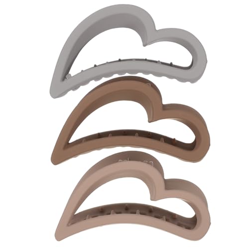 FIXOSHEE 3 Stück Große Matte Herz haarklammer Starker Halt für Dickes Mittleres und Dünnes Haar Rutschfeste Haarkralle Vielseitig für Alltag Party und Beauty routine bei Frauen und Mädchen von FIXOSHEE