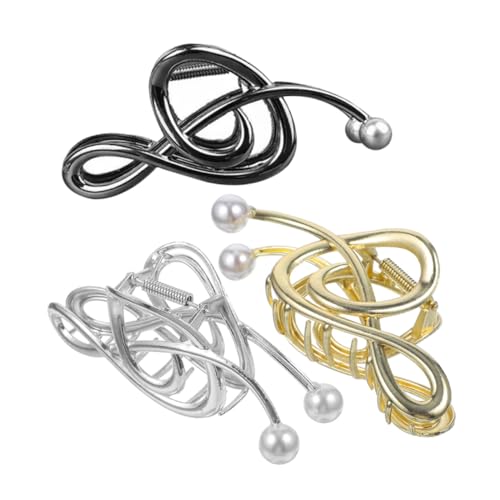 FIXOSHEE 3 Stück Metall Haarklammern mit Musiknoten und Eleganten Kunstperlen Große Haarklammer für Dickes Haar Fester Griff Modisches Accessoire für Damen und Mädchen für Alltag und Party von FIXOSHEE