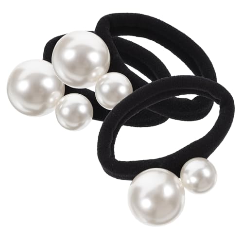 FIXOSHEE 3 Stück Perlen Haargummis Elastische Pferdeschwanz Halter Haarbänder Damen Mädchen Modischer Haarschmuck für Alltag und Hochzeit von FIXOSHEE