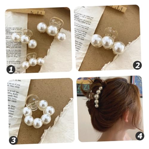 FIXOSHEE 3 Stück Perlen Haarklammern Transparent mit Designs Rutschfeste Haarspangen für Frauen und Mädchen Vielseitige Haar accessoires für Alltag und Besondere Anlässe von FIXOSHEE