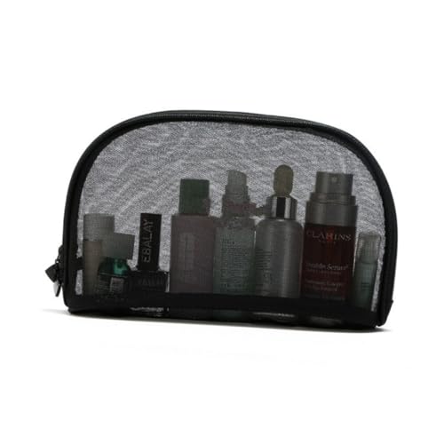 FIXOSHEE 3 Stück Schwarze Transparente Kosmetiktasche Teiliges aus Mesh mit Reißverschluss Leichte Reißfeste Make Up Organizer für Damen Reise und Alltag Große Kapazität Langlebige von FIXOSHEE