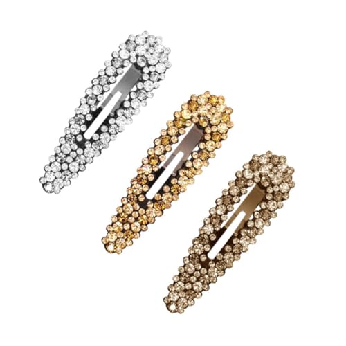 FIXOSHEE 3 Stück Strass Haarklammern mit Kristallbesatz Modische Kleine Haarspangen für Damen und Mädchen Langlebig und Praktisch Zufällige Farben Eleganter Haarschmuck für Zufällige Farbe von FIXOSHEE