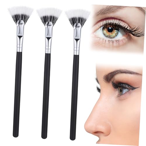 FIXOSHEE 3 Stück Teiliges Fächer Wimpernbürsten mit Schrägem Winkel Weiche Dichte Borsten für Klumpenfreie Mascara Anwendung Präzise Trennung Komfortabler Griff zum Pflegen und Stylen von FIXOSHEE