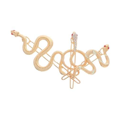 FIXOSHEE 3 Stück Teiliges Goldene Langlebige Haarnadeln in Schlangenform Modischer Haarschmuck für Frauen Einzigartiges Design für Alltag und Besondere Anlässe Verhindert Haar im Gesicht von FIXOSHEE