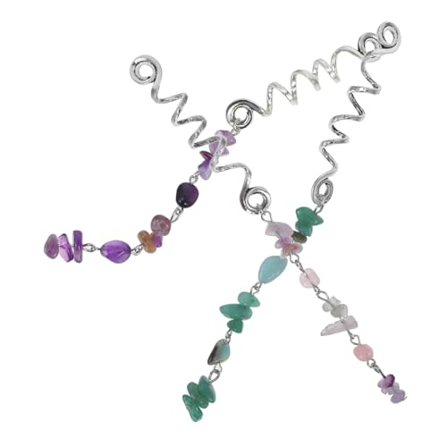 FIXOSHEE 3 Stück Teiliges Haarschmuck Dreadlock Zubehör aus Metall und Naturstein Langlebige und Verformungsresistente Haaranhänger für Zöpfe Einfach Anzubringen Charmante Vintage Optik von FIXOSHEE