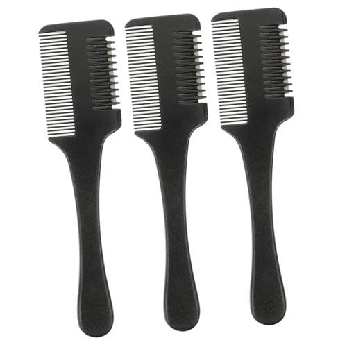 FIXOSHEE 3 Stück Teiliges Haarschneidekamm mit Rasierklinge Styling und Schneidekämme für Dünnung Kürzung und Formgebung Geeignet für Nasses und Trockenes Haar Damen Herren und Perücken von FIXOSHEE