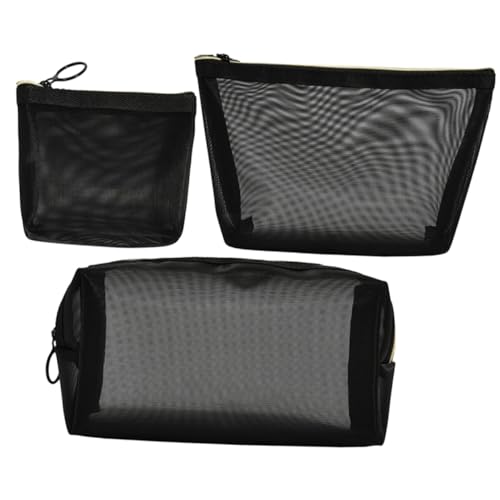 FIXOSHEE 3 Stück Teiliges Multifunktionales Kosmetiktaschen aus Mesh Transparente Reise Make Up Tasche und Kulturbeutel für Mädchen Praktische Aufbewahrung von Kosmetik Pflegeprodukten und von FIXOSHEE