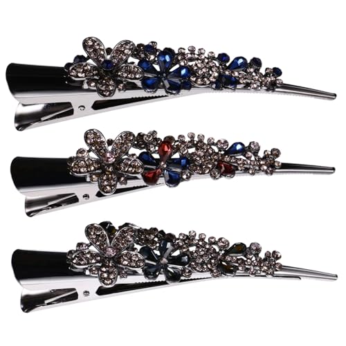 FIXOSHEE 3 Stück Teiliges Retro Haarklammern mit Funkelnden Strasssteinen Große Glitzer haarspangen für Damen Vielseitiger Haarschmuck für Alltag Party und Hochzeit Modische Haarclips von FIXOSHEE