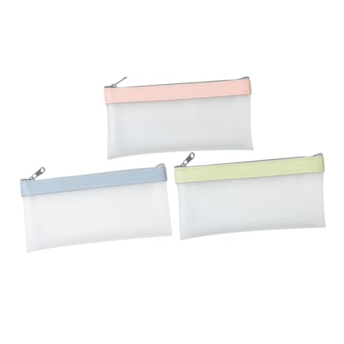 FIXOSHEE 3 Stück Transparente Federmäppchen aus TPU Multifunktionale Stifttasche mit Reißverschluss Praktische Tasche für Schule Büro Studenten Kompakt Langlebig für Stifte und von FIXOSHEE