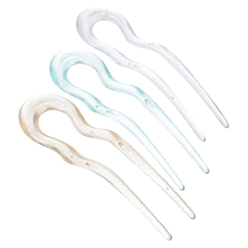 FIXOSHEE 3 Stück U Förmige Haarnadeln French Hair Forks für Brötchen Leicht Elegant Geeignet für Dünnes und Dickes Haar Minimalistischer Haarschmuck für Frauen und Teens Vielseitig für von FIXOSHEE