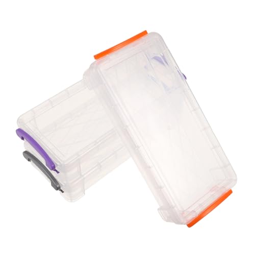 FIXOSHEE 3-teilige Große Bleistiftbox: Transparentes Stifteetui Kunststoff, Buntstift- Und Marker-Organizer, Rechteckige Behälter, Stapelbare Aufbewahrung Für Kunsthandwerk, Pinsel, von FIXOSHEE