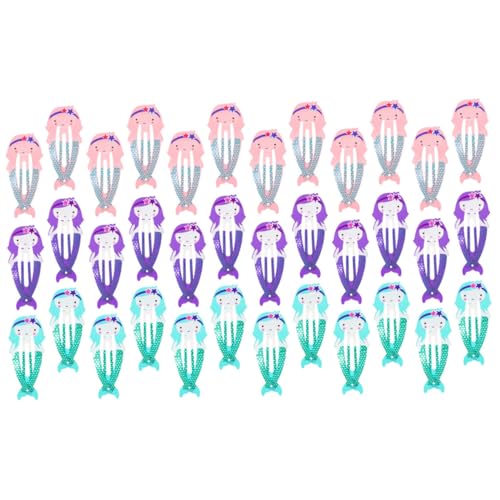 FIXOSHEE 36 Stck 36 teiliges Meerjungfrau Haarspangen Set für Mädchen Bunte Metall Haarklammern in Violett Blau und Modische Haarschmuck Accessoires für Langes und Kurzes Haar Vielseitig von FIXOSHEE