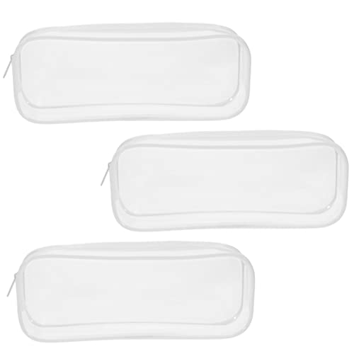 FIXOSHEE 3stücke Transparentes Federmäppchen Für Prüfungen Tragbare Stifttasche Mit Reißverschluss Multifunktionale Stift-Organizer-Tasche Geeignet Für Stifte Lineale Und Andere von FIXOSHEE