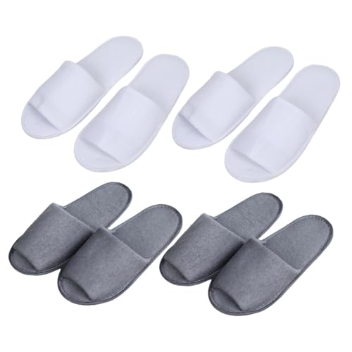 FIXOSHEE 4 Paare Herren Einweg Hausschuhe Faltbar Tragbar Offene Zehen Reise Hotel Gäste Slipper Weiß Leicht Atmungsaktiv Komfortabel Sicher von FIXOSHEE