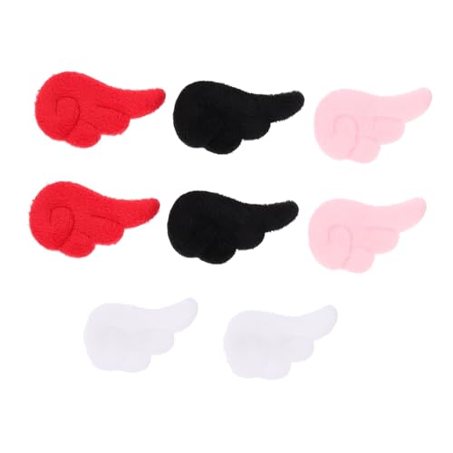 FIXOSHEE 4 Paare Teiliges Haarschmuck Plüsch Engelsflügel Haarspangen Bunte Farben Weich Hautfreundlich für Alltag Party Halloween Weihnachten Mädchen Haarklammern von FIXOSHEE