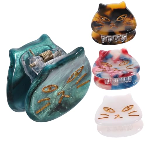 FIXOSHEE 4 Stck Teiliges Katzen Haarclips Niedliche Dekorative Haarklammern aus Umweltfreundlichem Acetat Rutschfest und Schonend Modische Haarschmuck accessoires für Frauen und Mädchen von FIXOSHEE