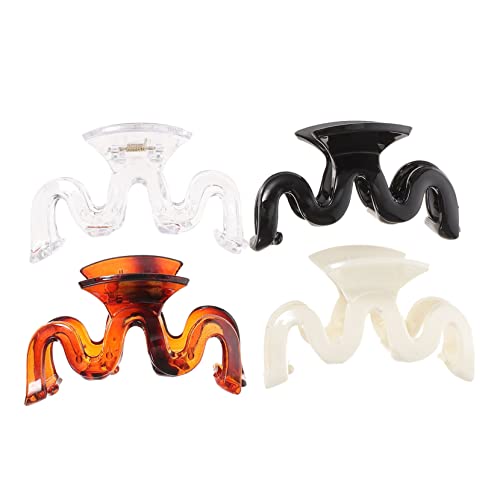 FIXOSHEE 4 Stück Große Haarklammern Kunststoff Haarklammer für Dickes Haar Rutschfest Vielseitig Einsetzbar Damen Haarstyling Zubehör Modische Farben von FIXOSHEE