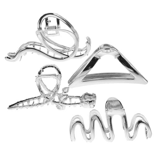 FIXOSHEE 4 Stück Große Haarklammern für Frauen Metall Haarkrallen Clips Fester Griff für Dickes und Dünnes Haar Modische Haarspangen Teiliges Langlebig und Einfach zu Verwenden von FIXOSHEE