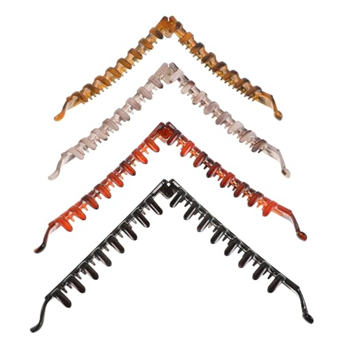 FIXOSHEE 4 Stück Hochwertiger Bananen Haarspangen für Dickes Lockiges Haar Starker Rutschfeste Haarklammern für Voluminösen Hohen Pferdeschwanz Vielseitige Styling Clips für Damen und von FIXOSHEE