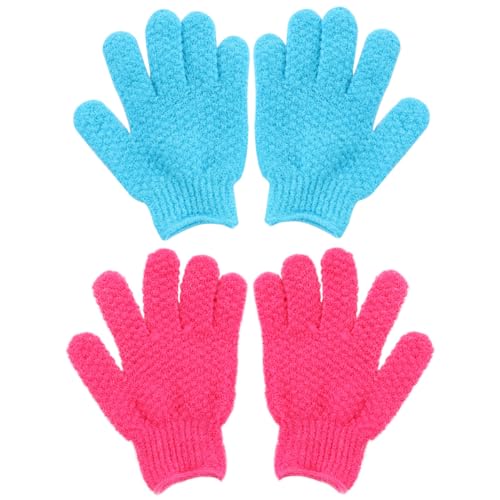FIXOSHEE 4 Stück Peelinghandschuhe Langlebige Duschhandschuhe zur Tiefenreinigung Exfolierende Badhandschuhe für Körpermassage Sanfte Entfernung Abgestorbener Haut Geeignet für Männer und von FIXOSHEE