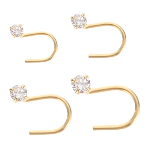 FIXOSHEE 4 Stück Sterling Silber Nasenpiercing Zirkonia Nasenstecker Damen Kreativer Körperschmuck Alltag Party Hochzeit von FIXOSHEE