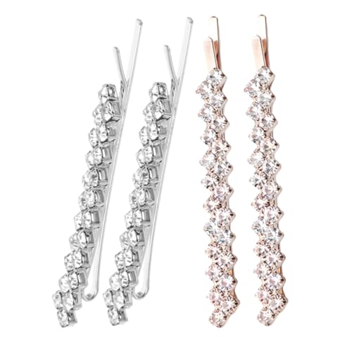 FIXOSHEE 4 Stück Strass Haarspangen Metall Haarklammern mit Kristallbesatz Modischer Haarschmuck für Frauen und Mädchen Geeignet für Hochzeit Party und Festliches Styling Erhältlich in von FIXOSHEE