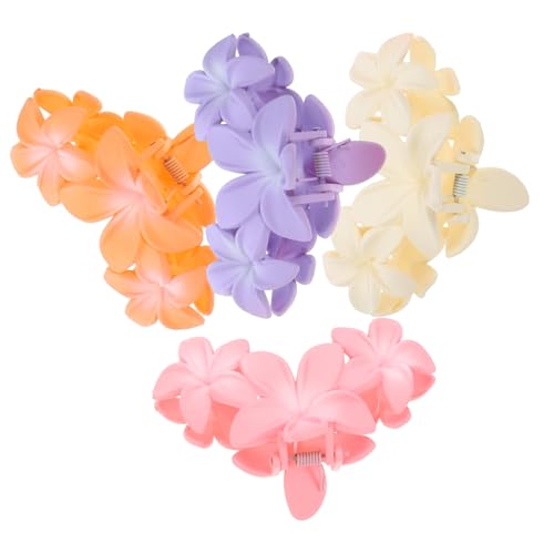 FIXOSHEE 4 Stück Teiliges Haarklammer Blumen-design Starke Haarklammer für Dickes Haar Bunte Candy-farben Orange Beige Dekorative Haarspangen für Damen und Mädchen Fester Sitz Schutz vor von FIXOSHEE