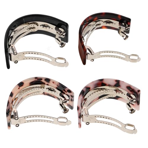 FIXOSHEE 4 Stück Teiliges Halbkreisförmiger Acetat Haarspangen Sternenhimmel Design Federleichte Ponytail Clips für Damen Stilvolle Haarschmuckhalterung für Party und Alltag von FIXOSHEE