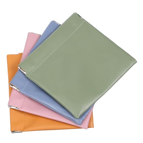 FIXOSHEE 4 Stück Teiliges Mini Makeup Bag wasserdichte TPU Kosmetiktaschen Kompakter Organizer für Damen Stylische Schminktasche in Orange Grün Blau für Reise Alltag von FIXOSHEE