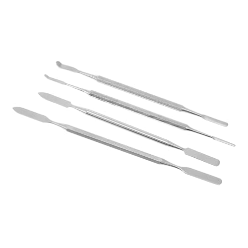 FIXOSHEE 4 Stück Teiliges Nageldesign Rührstäbchen aus Edelstahl Vielseitige Kosmetik sticks zum Mischen von Foundation Lidschatten und Lippenfarbe Glatt Leicht zu Reinigen für Unterwegs von FIXOSHEE