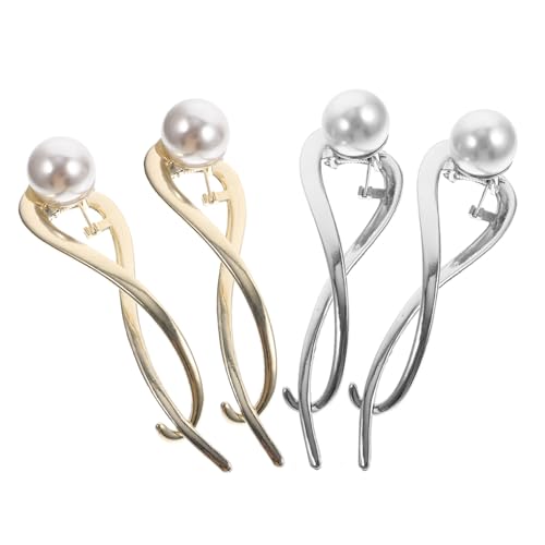 FIXOSHEE 4 Stück Teiliges Perlen Haarspangen Haarklammern Damen Haarschmuck Vintage Stil Elegant Für Hochzeit Alltag Frisurfixierung von FIXOSHEE