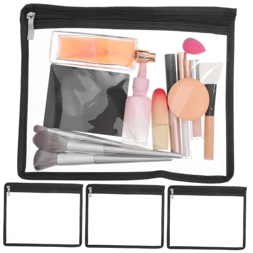 FIXOSHEE 4 Stück Teiliges Transparentes PVC Zipper Beutel Strapazierfähige Kulturbeutel mit Sicherem Reißverschluss Vielseitige Organizer Taschen für Kosmetik Reise Handtasche und von FIXOSHEE